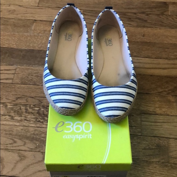 Easy Spirit Shoes - Easy Spirit Navy stripes nautical themed flats